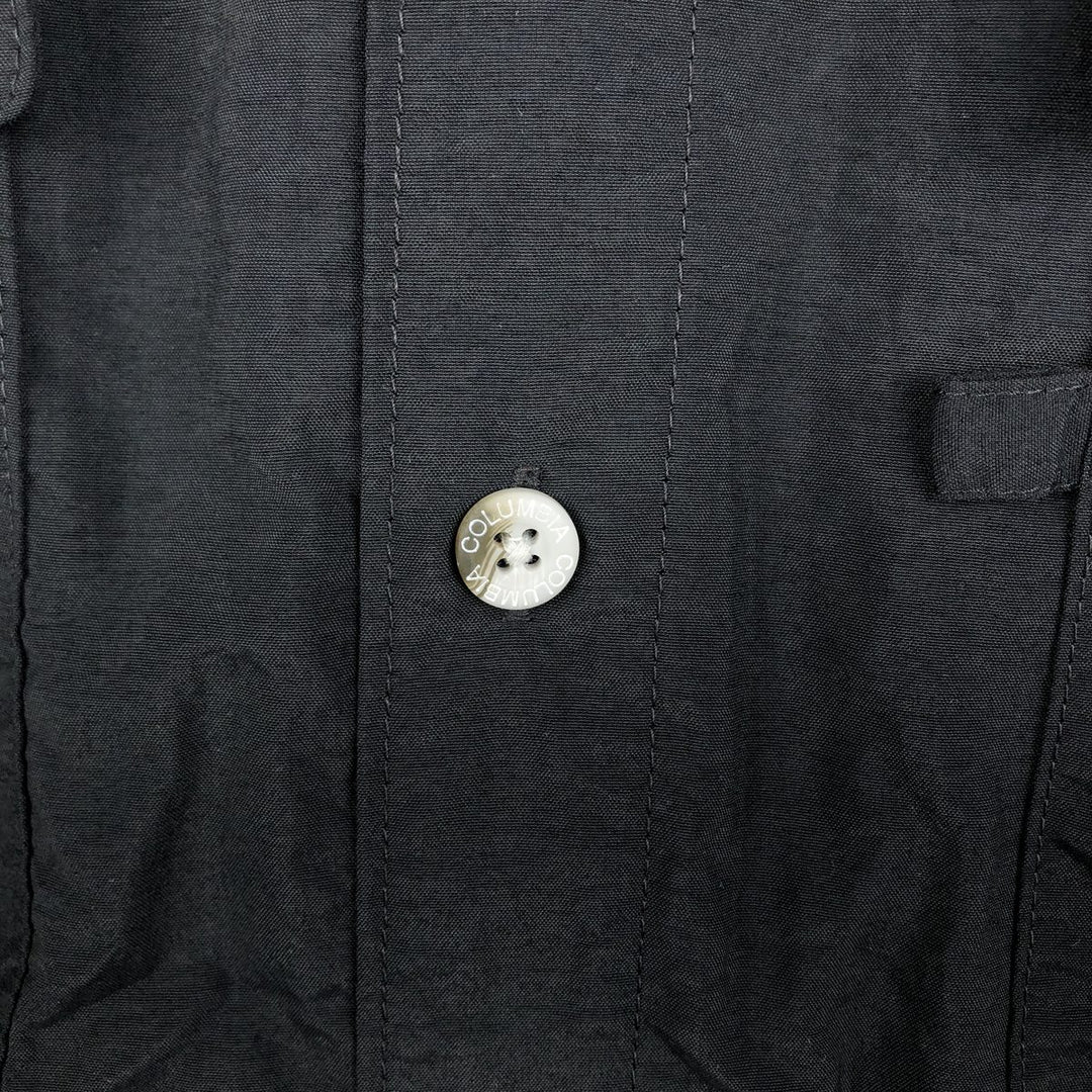 Columbia Bahamas Button-Down Short-Sleeve Fishing Shirt, Men's Size M (approx.) Nylon black type Vintage Second Hand