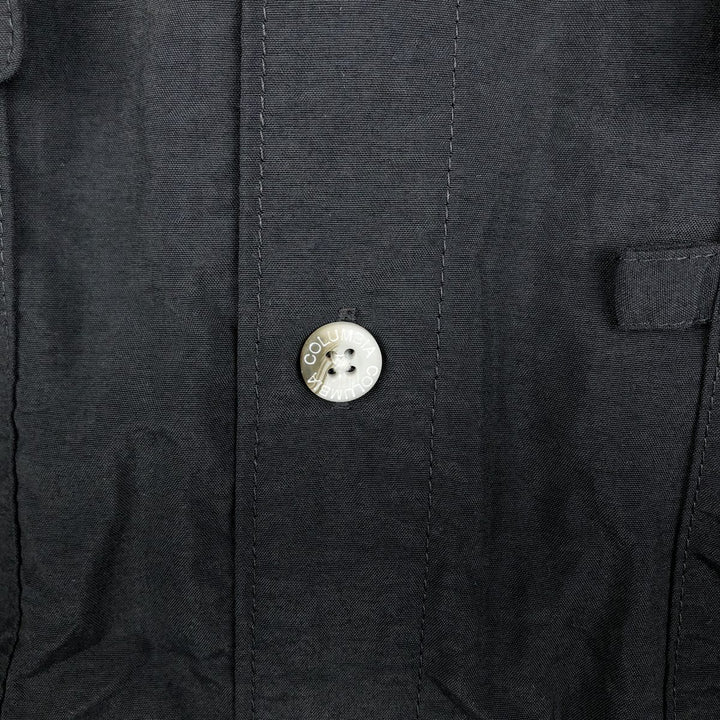 Columbia Bahamas Button-Down Short-Sleeve Fishing Shirt, Men's Size M (approx.) Nylon black type Vintage Second Hand