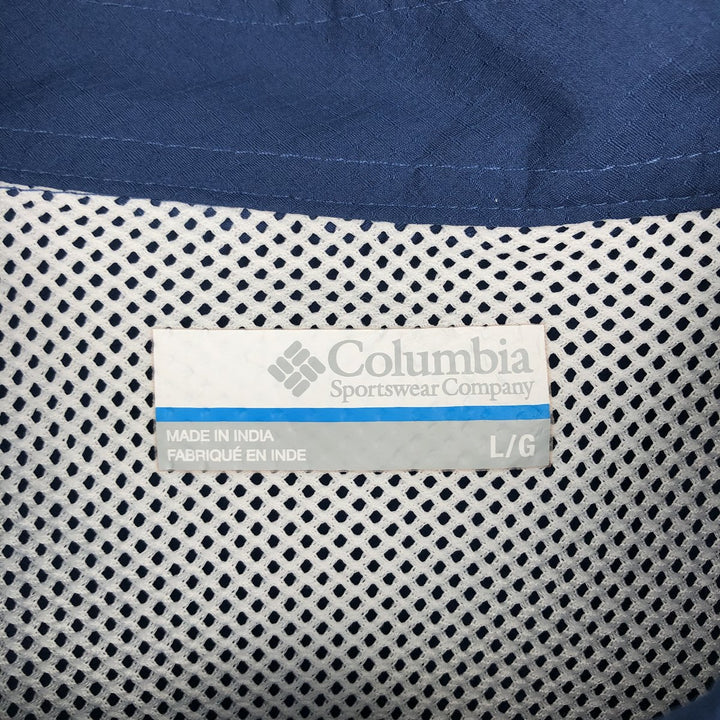 Columbia PFG Open Collar Short Sleeve Fishing Shirt, Box Shirt, Men's Size L (approx.) polyester Navy blue Vintage Second Hand