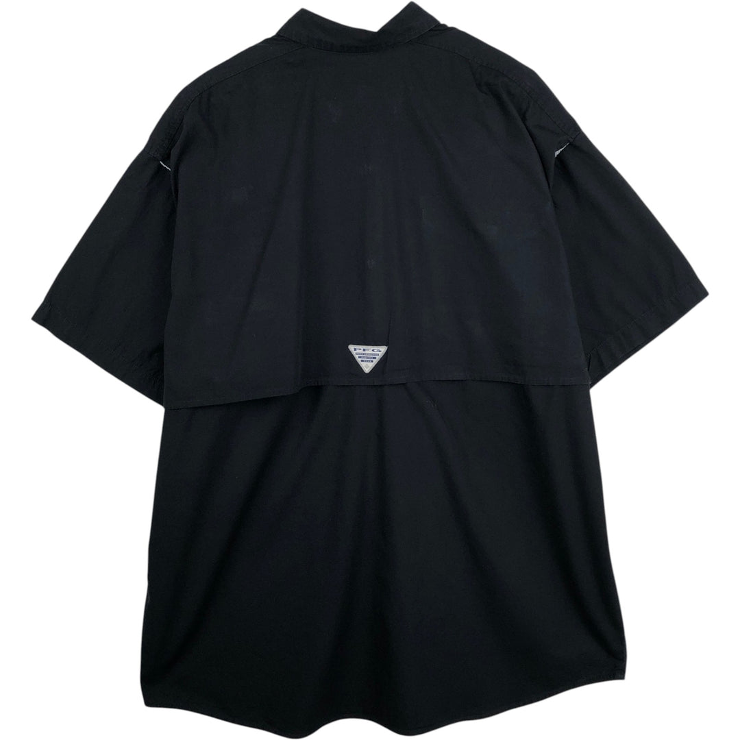 Columbia PFG Short Sleeve Fishing Shirt, Men's Size L cotton black type Vintage Second Hand