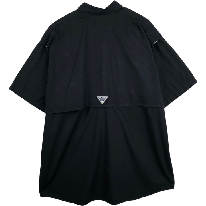 Columbia PFG Short Sleeve Fishing Shirt, Men's Size L cotton black type Vintage Second Hand