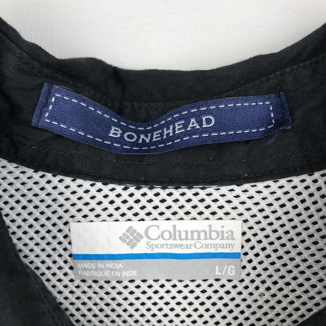 Columbia PFG Short Sleeve Fishing Shirt, Men's Size L cotton black type Vintage Second Hand