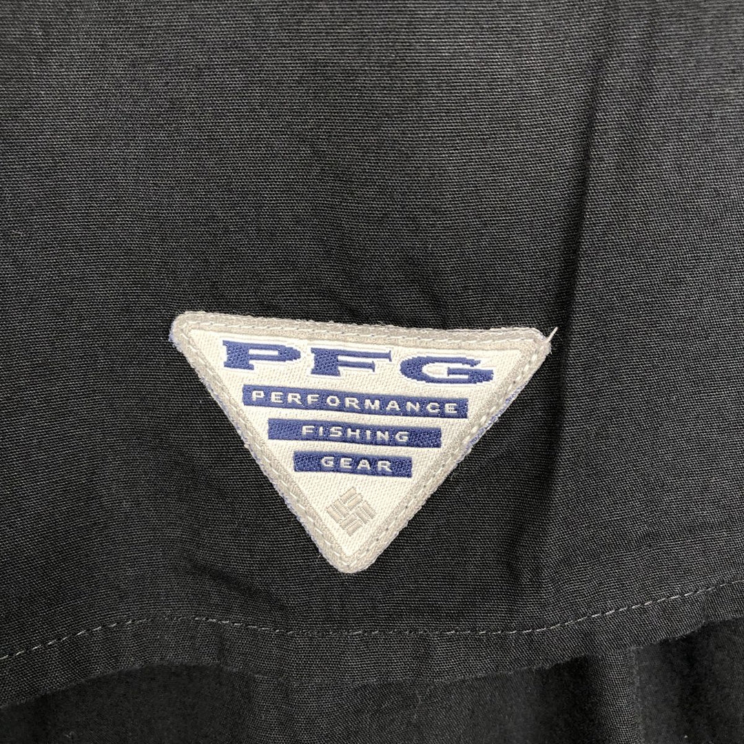 Columbia PFG Short Sleeve Fishing Shirt, Men's Size L cotton black type Vintage Second Hand