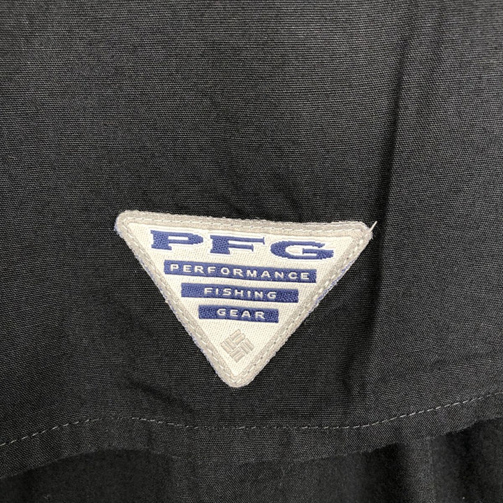 Columbia PFG Short Sleeve Fishing Shirt, Men's Size L cotton black type Vintage Second Hand