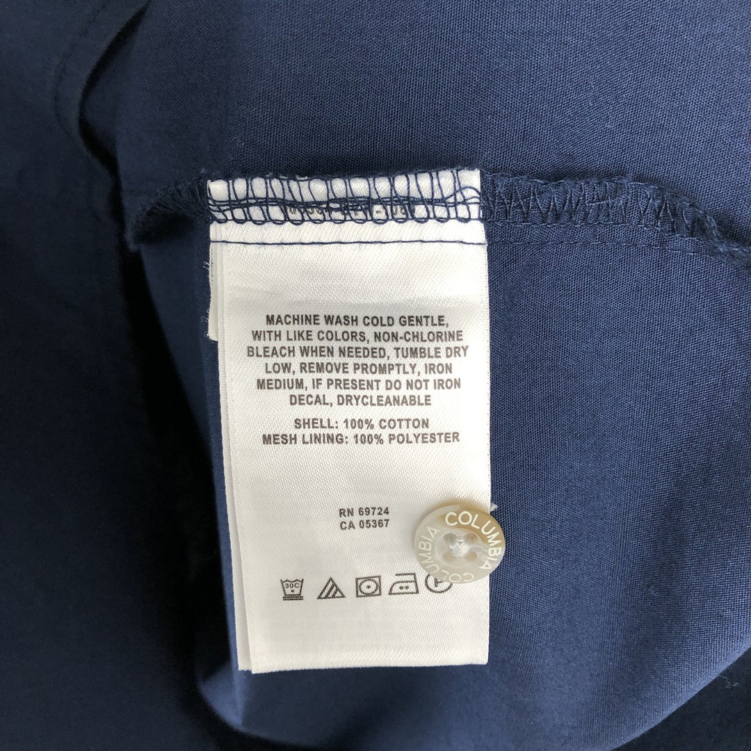 Columbia PFG Short Sleeve Fishing Shirt, Men's Size L cotton navy blue type Vintage Second Hand