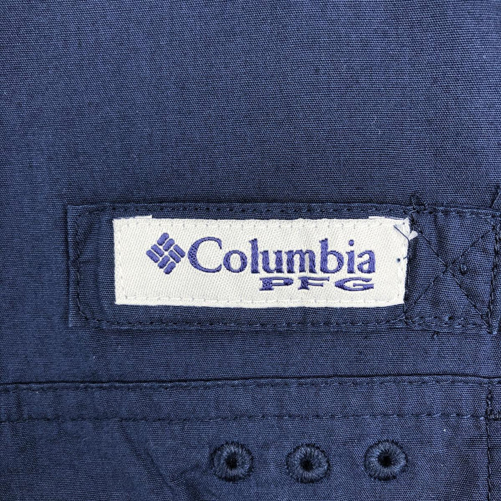 Columbia PFG Short Sleeve Fishing Shirt, Men's Size L cotton navy blue type Vintage Second Hand
