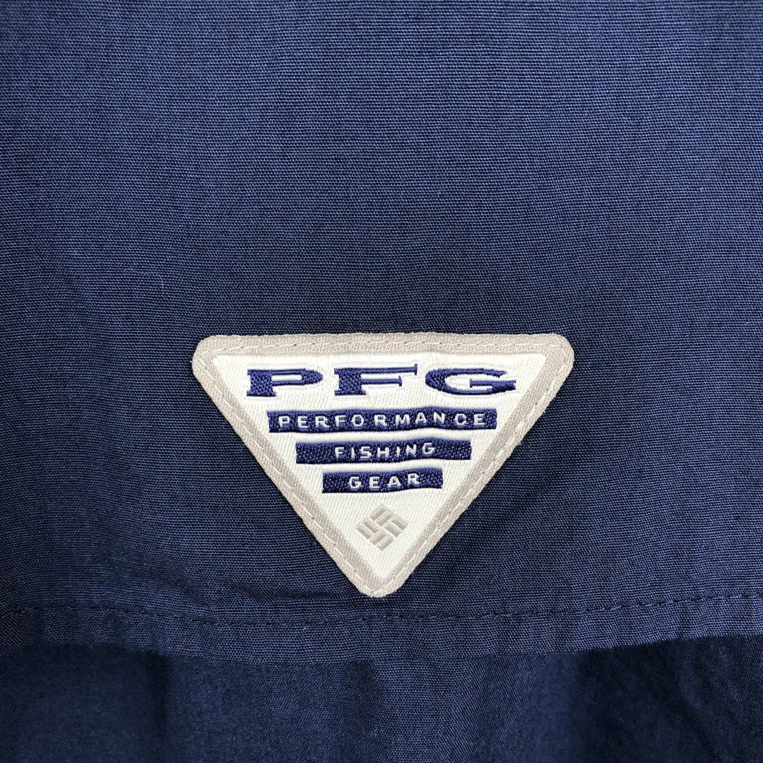 Columbia PFG Short Sleeve Fishing Shirt, Men's Size L cotton navy blue type Vintage Second Hand