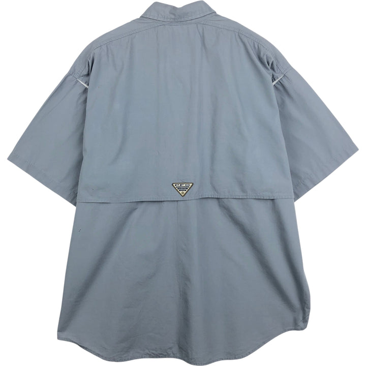 2000'S Columbia Short-Sleeve Fishing Shirt, Men's Size L (approx.) cotton gray type Vintage Second Hand