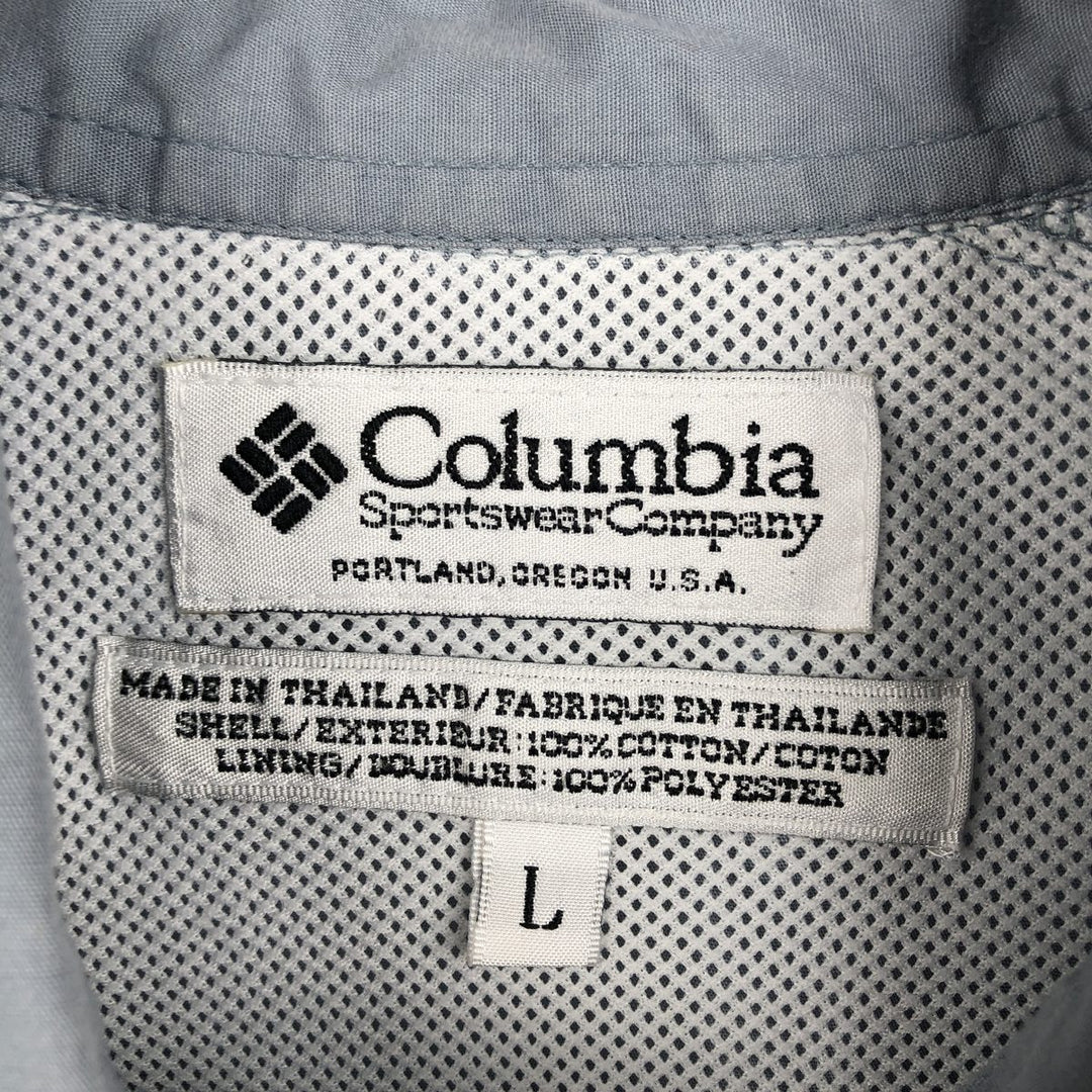 2000'S Columbia Short-Sleeve Fishing Shirt, Men's Size L (approx.) cotton gray type Vintage Second Hand