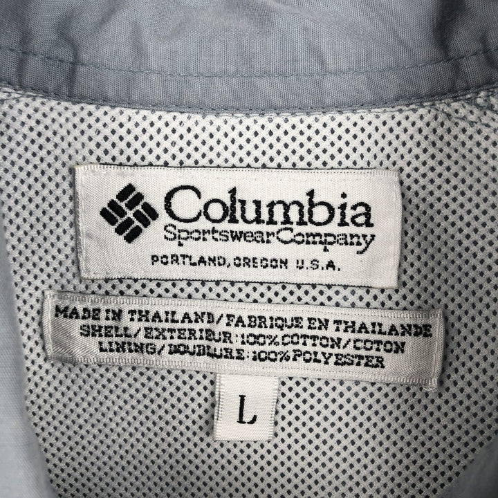 2000'S Columbia Short-Sleeve Fishing Shirt, Men's Size L (approx.) cotton gray type Vintage Second Hand