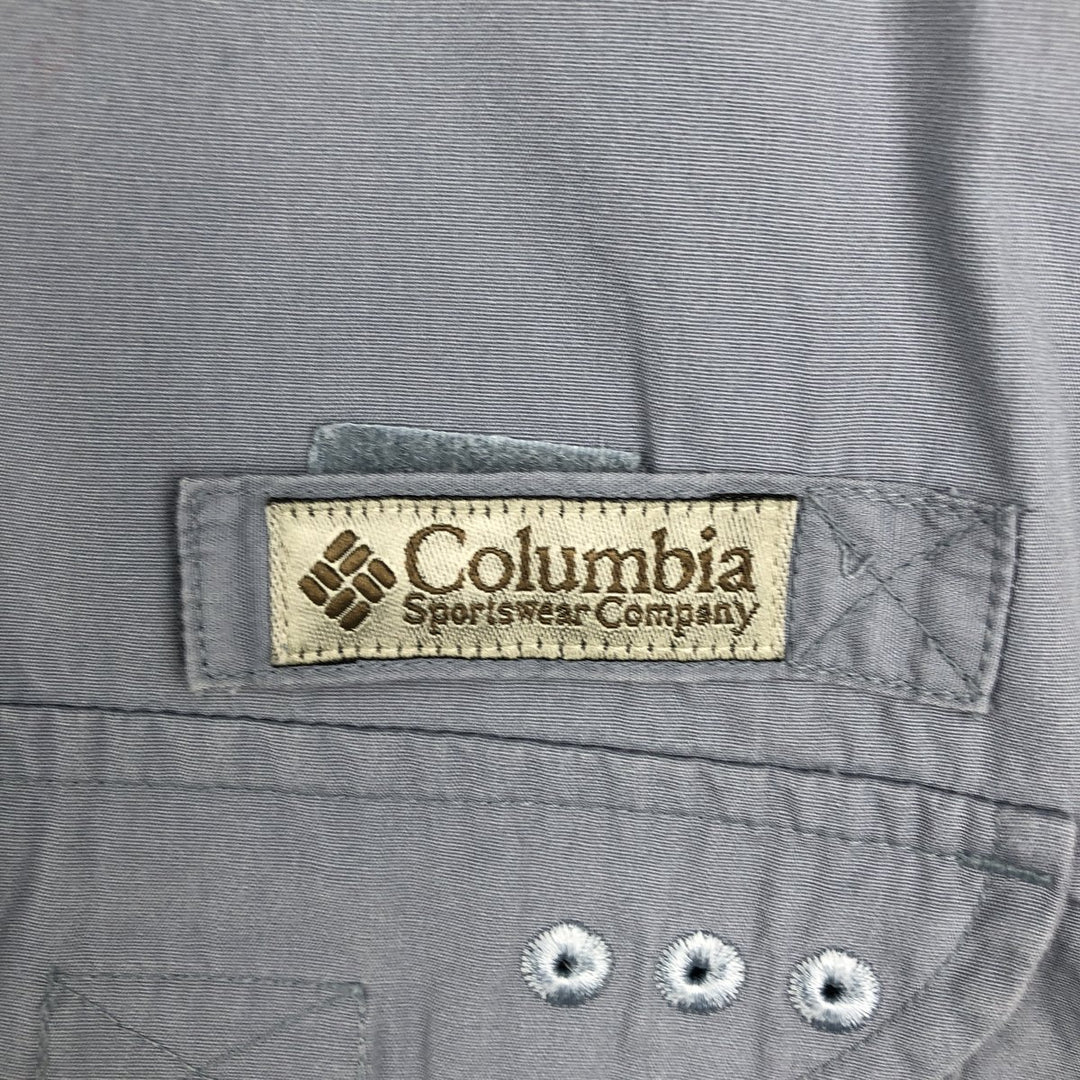2000'S Columbia Short-Sleeve Fishing Shirt, Men's Size L (approx.) cotton gray type Vintage Second Hand