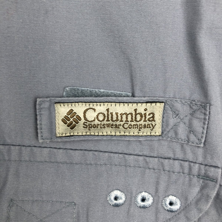 2000'S Columbia Short-Sleeve Fishing Shirt, Men's Size L (approx.) cotton gray type Vintage Second Hand