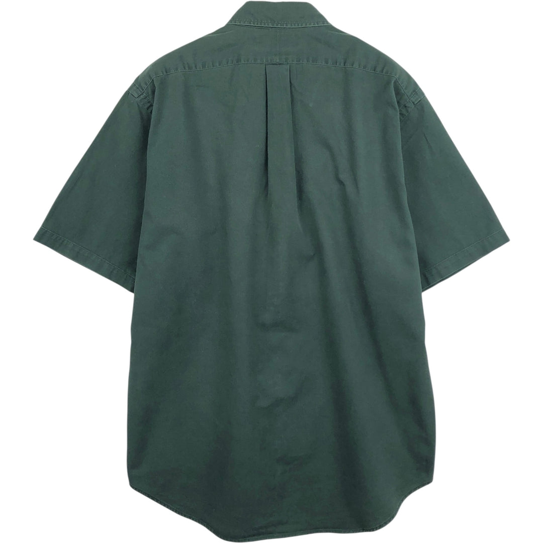 Ralph Lauren BLAIRE Short-Sleeve Cotton Shirt, Men's Size M (approx.) cotton Green type dark green Vintage Second Hand