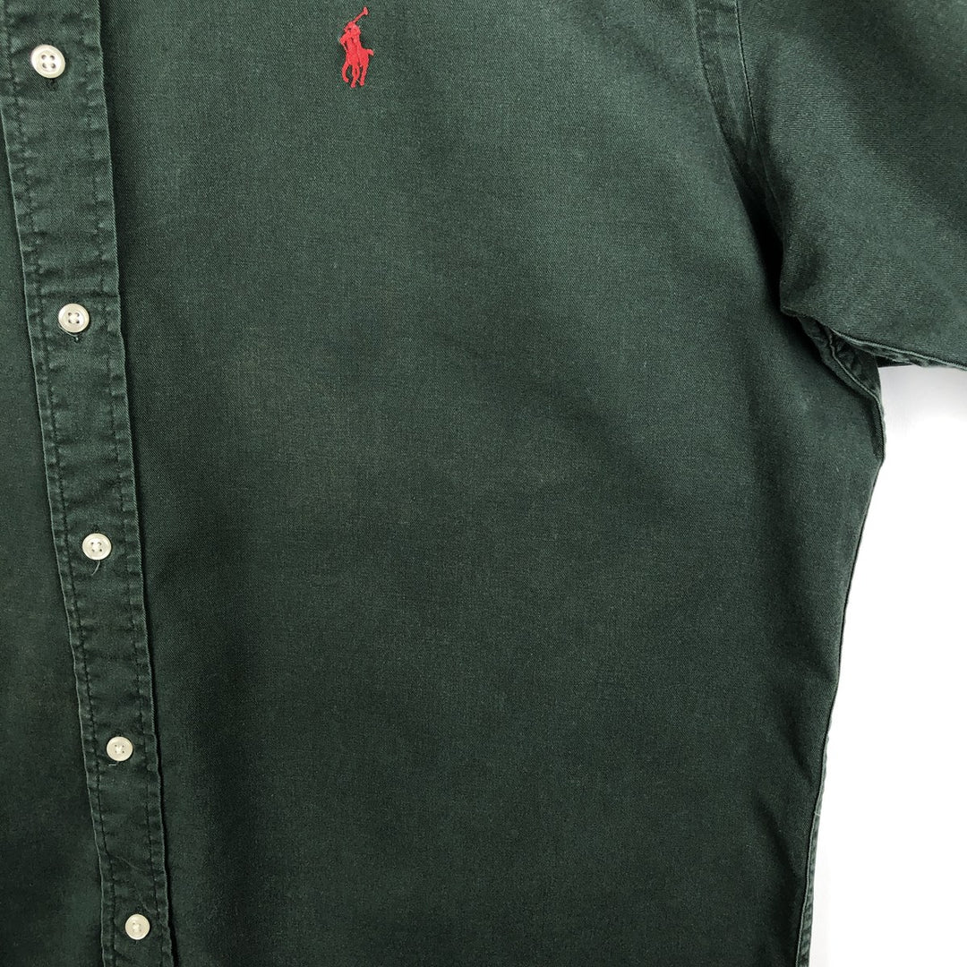 Ralph Lauren BLAIRE Short-Sleeve Cotton Shirt, Men's Size M (approx.) cotton Green type dark green Vintage Second Hand