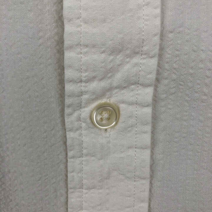 Ralph Lauren Classic Fit Seersucker Short Sleeve Button Down Shirt Men's Size L cotton white type Vintage Second Hand