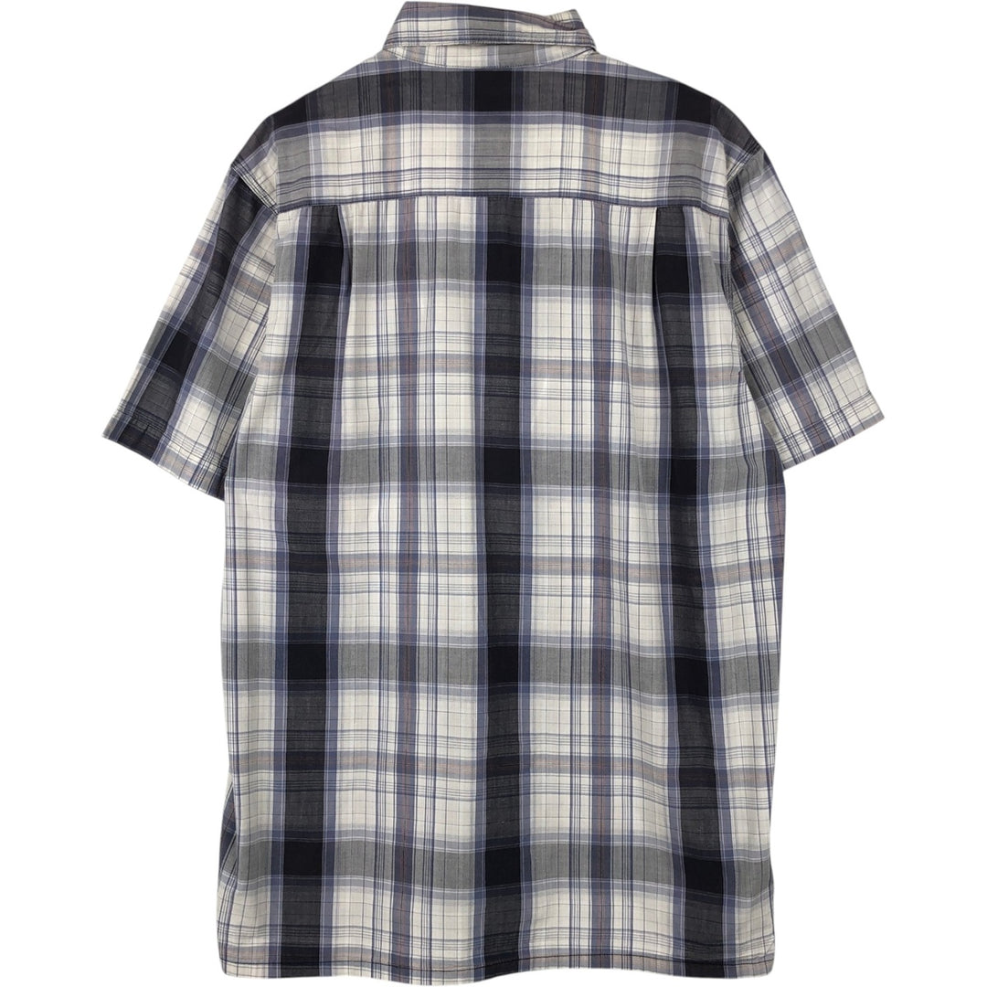 Dickies Check Pattern Short-Sleeve Work Shirt, Men's Size M (Equivalent), Boxy Shirt cotton blue type Vintage Second Hand
