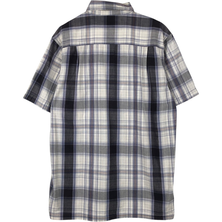 Dickies Check Pattern Short-Sleeve Work Shirt, Men's Size M (Equivalent), Boxy Shirt cotton blue type Vintage Second Hand