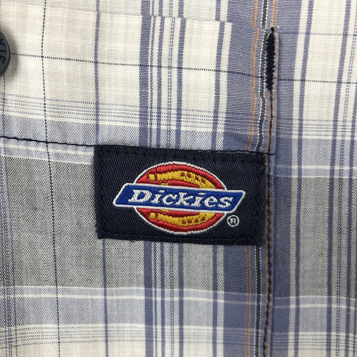 Dickies Check Pattern Short-Sleeve Work Shirt, Men's Size M (Equivalent), Boxy Shirt cotton blue type Vintage Second Hand
