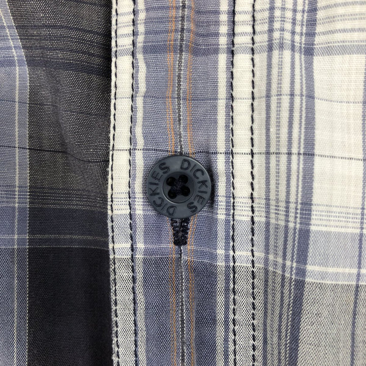 Dickies Check Pattern Short-Sleeve Work Shirt, Men's Size M (Equivalent), Boxy Shirt cotton blue type Vintage Second Hand