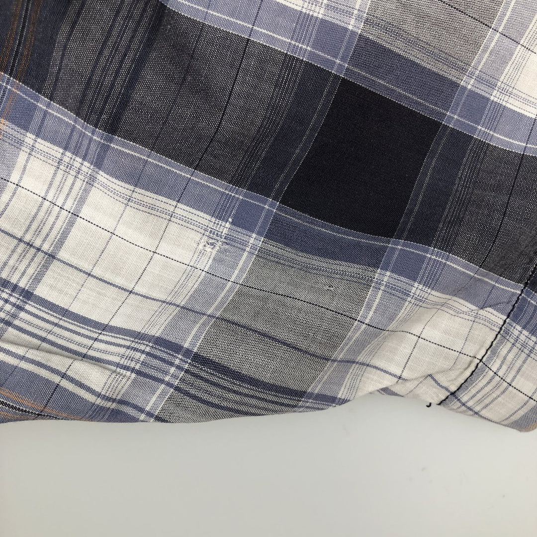 Dickies Check Pattern Short-Sleeve Work Shirt, Men's Size M (Equivalent), Boxy Shirt cotton blue type Vintage Second Hand