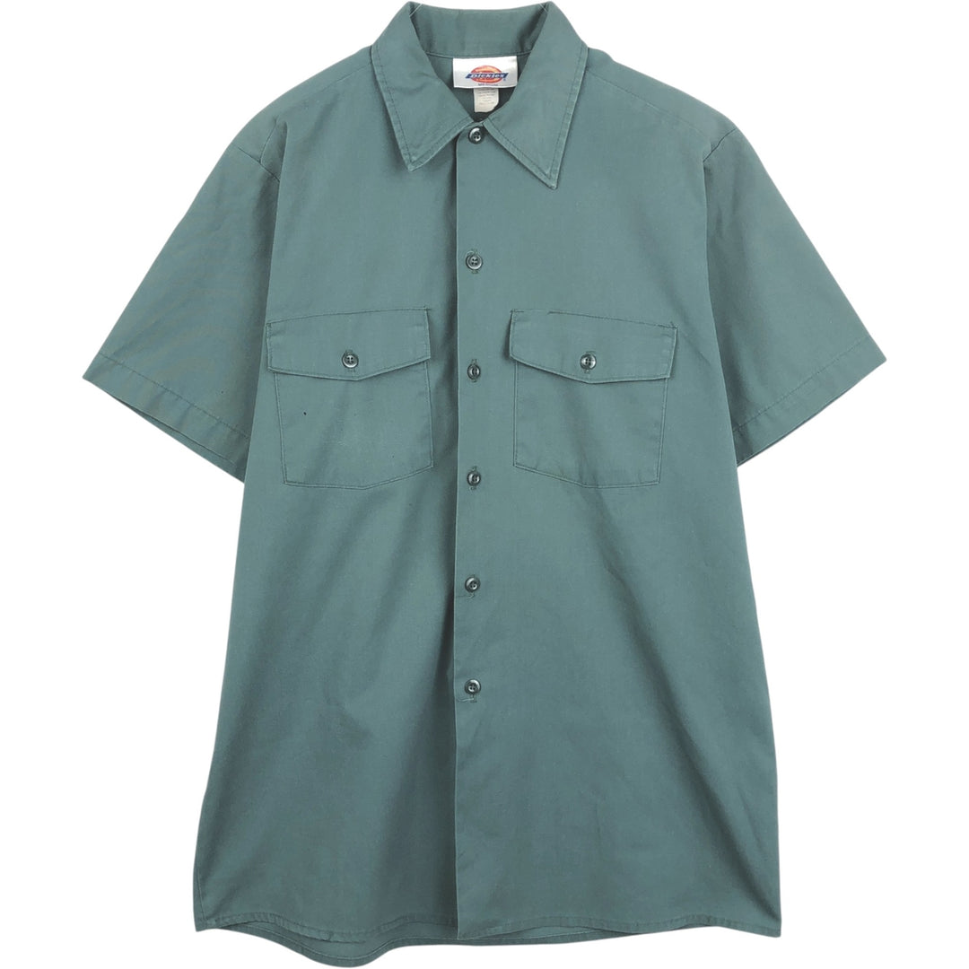 Dickies short-sleeved work shirt, made in USA, men's size M (equivalent to size M). polyester green type Vintage Second Hand