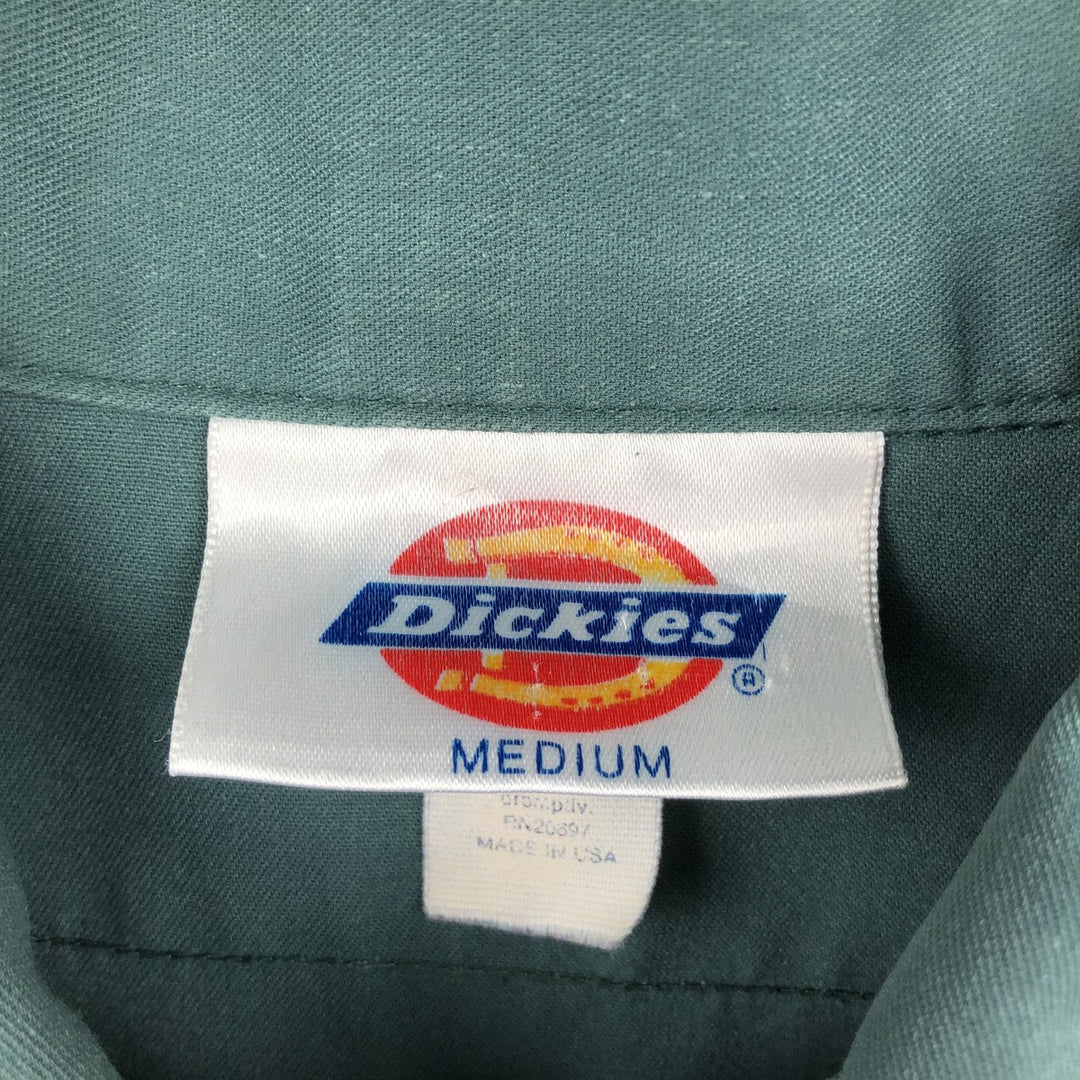 Dickies short-sleeved work shirt, made in USA, men's size M (equivalent to size M). polyester green type Vintage Second Hand