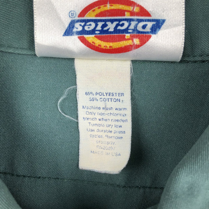 Dickies short-sleeved work shirt, made in USA, men's size M (equivalent to size M). polyester green type Vintage Second Hand