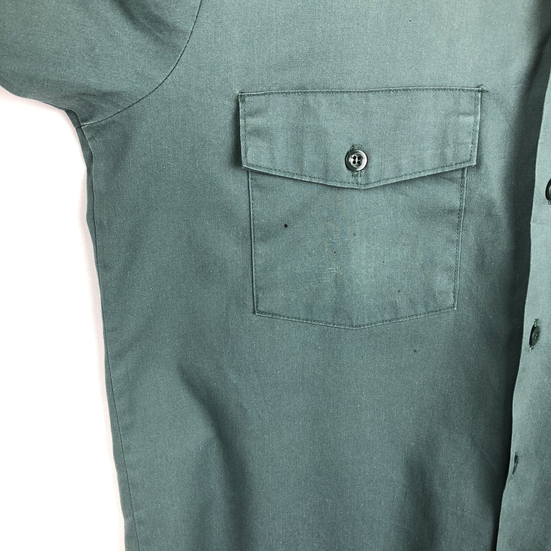 Dickies short-sleeved work shirt, made in USA, men's size M (equivalent to size M). polyester green type Vintage Second Hand