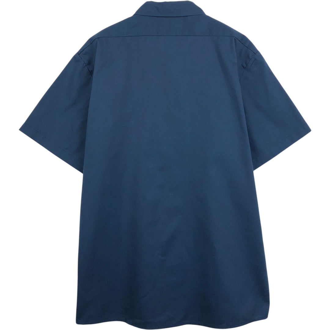 Dickies short-sleeved work shirt, made in the USA, men's size XL. polyester navy blue type Vintage Second Hand