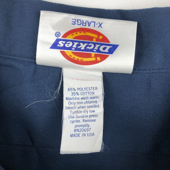 Dickies short-sleeved work shirt, made in the USA, men's size XL. polyester navy blue type Vintage Second Hand