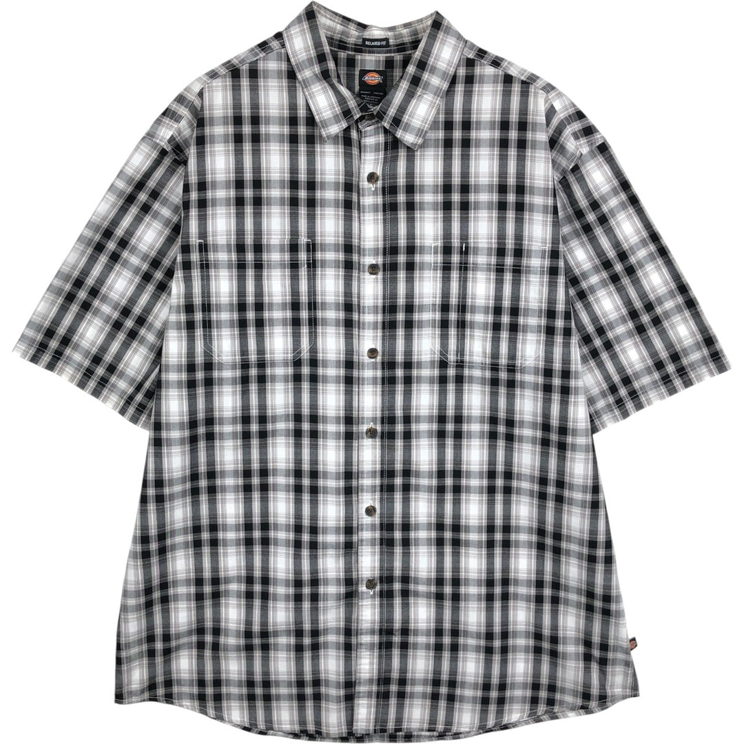 Dickies Relaxed Fit Short-Sleeve Work Shirt, Men's Size L (approx.) cotton black type Vintage Second Hand
