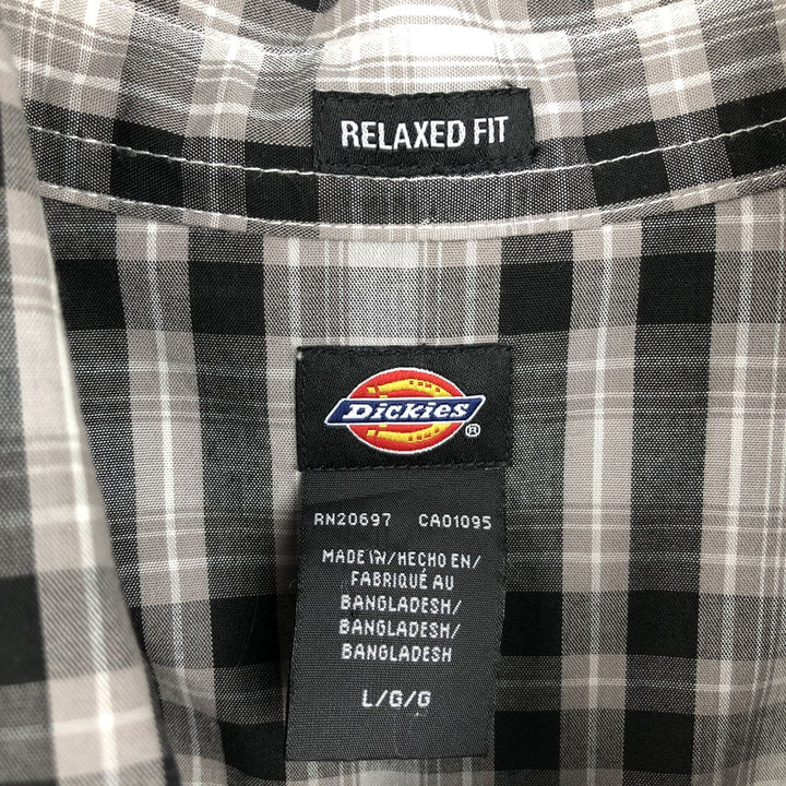 Dickies Relaxed Fit Short-Sleeve Work Shirt, Men's Size L (approx.) cotton black type Vintage Second Hand