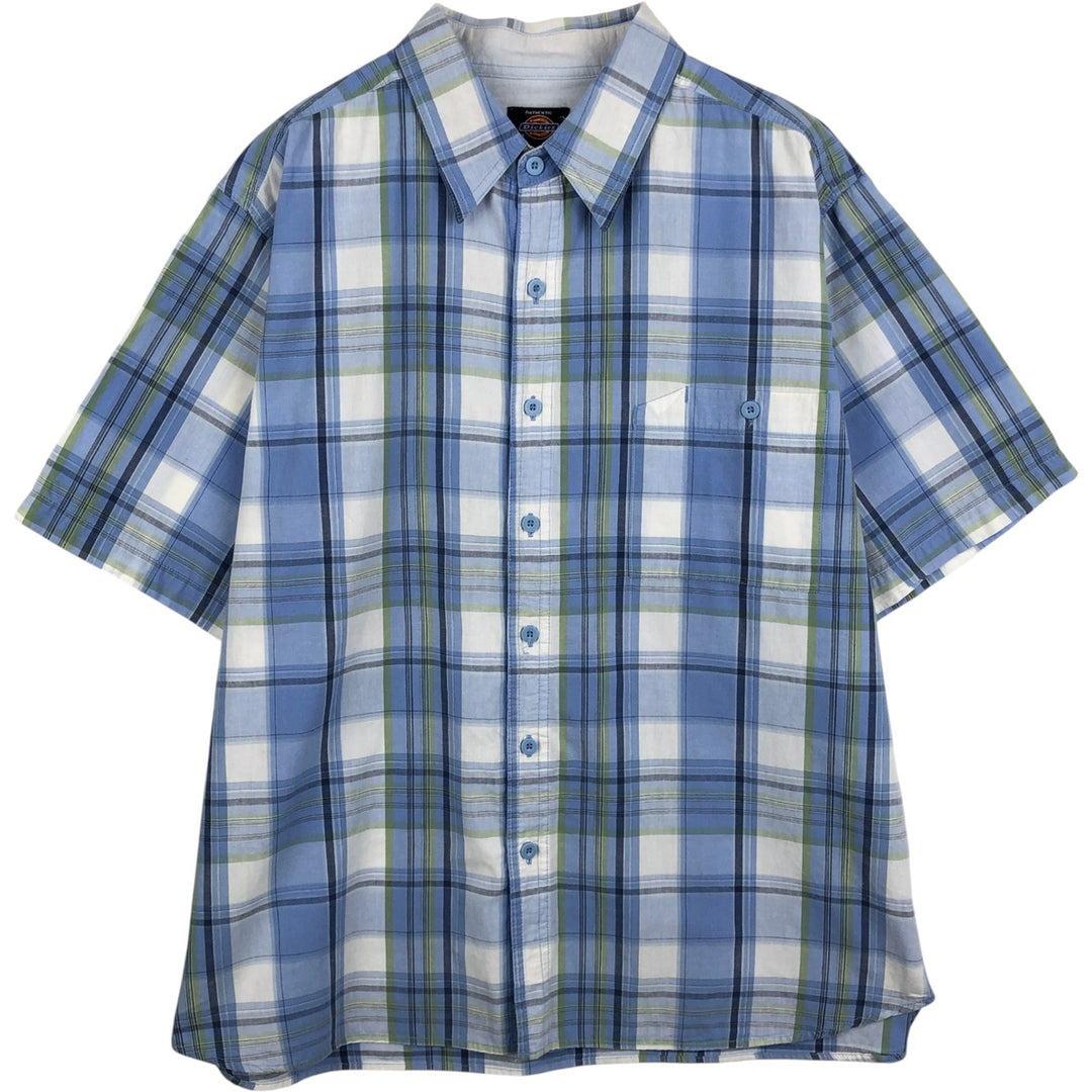 Dickies short-sleeved work shirt, men's size XL. cotton blue type Vintage Second Hand