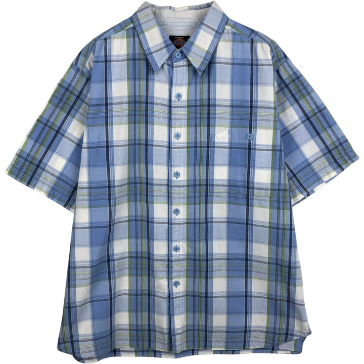 Dickies short-sleeved work shirt, men's size XL. cotton blue type Vintage Second Hand