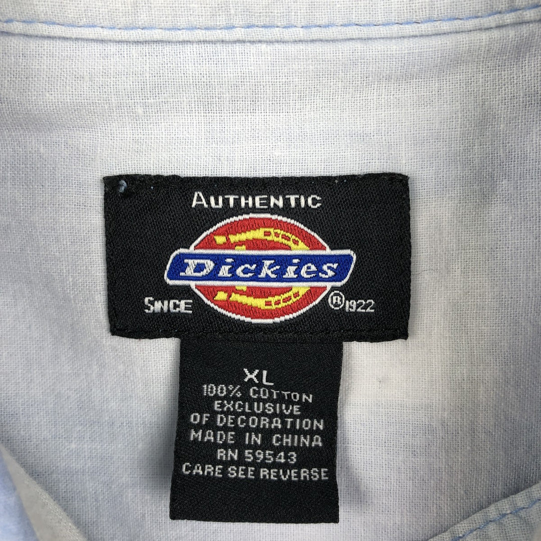Dickies short-sleeved work shirt, men's size XL. cotton blue type Vintage Second Hand