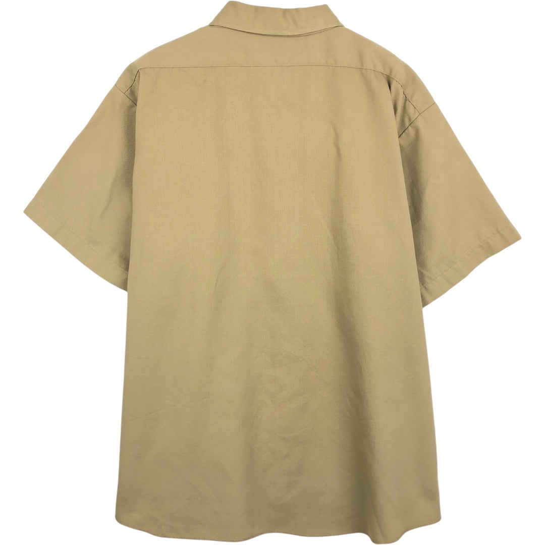 Dickies short-sleeved work shirt, made in the USA, men's size XL. polyester Beige type Vintage Second Hand