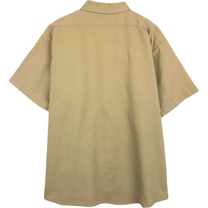 Dickies short-sleeved work shirt, made in the USA, men's size XL. polyester Beige type Vintage Second Hand