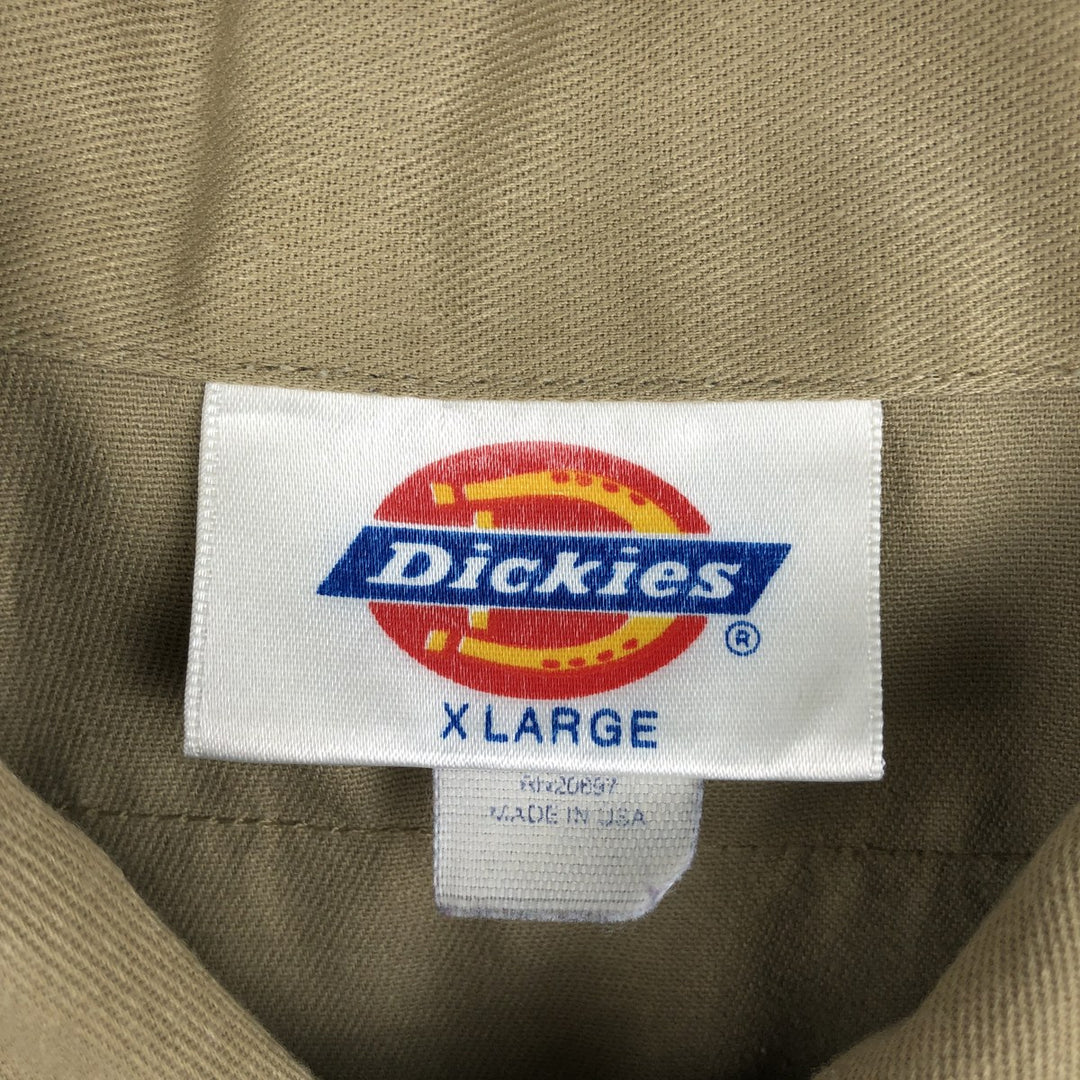 Dickies short-sleeved work shirt, made in the USA, men's size XL. polyester Beige type Vintage Second Hand