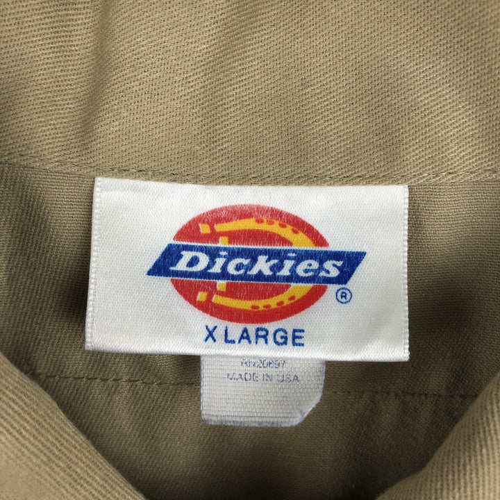 Dickies short-sleeved work shirt, made in the USA, men's size XL. polyester Beige type Vintage Second Hand
