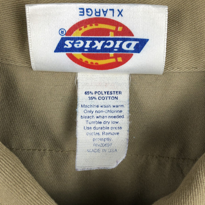 Dickies short-sleeved work shirt, made in the USA, men's size XL. polyester Beige type Vintage Second Hand