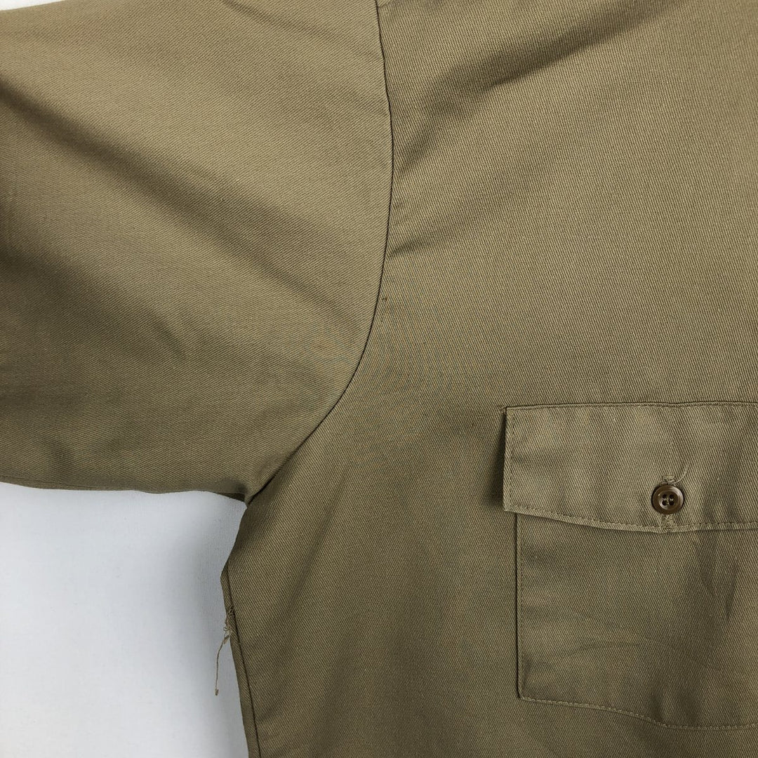 Dickies short-sleeved work shirt, made in the USA, men's size XL. polyester Beige type Vintage Second Hand