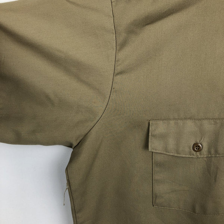 Dickies short-sleeved work shirt, made in the USA, men's size XL. polyester Beige type Vintage Second Hand