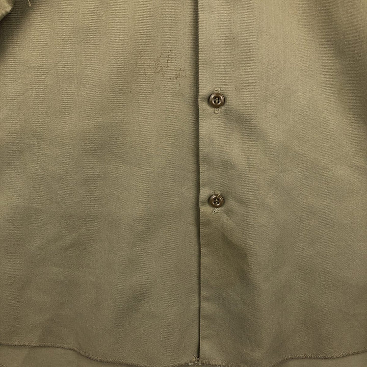 Dickies short-sleeved work shirt, made in the USA, men's size XL. polyester Beige type Vintage Second Hand