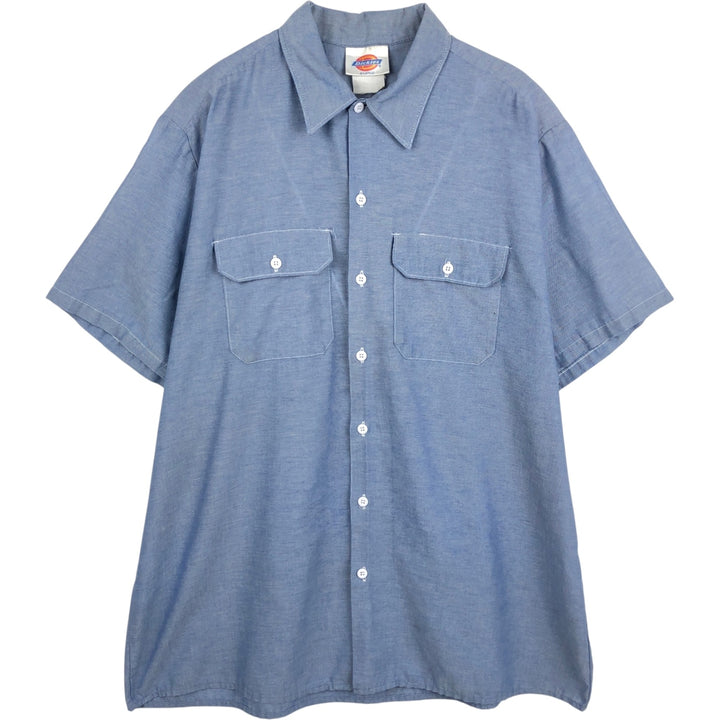 Dickies short-sleeved work shirt, men's size XL. polyester blue type Vintage Second Hand