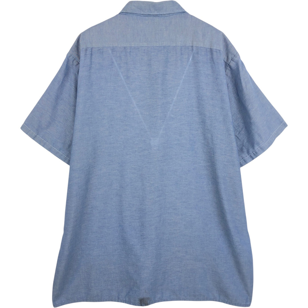 Dickies short-sleeved work shirt, men's size XL. polyester blue type Vintage Second Hand