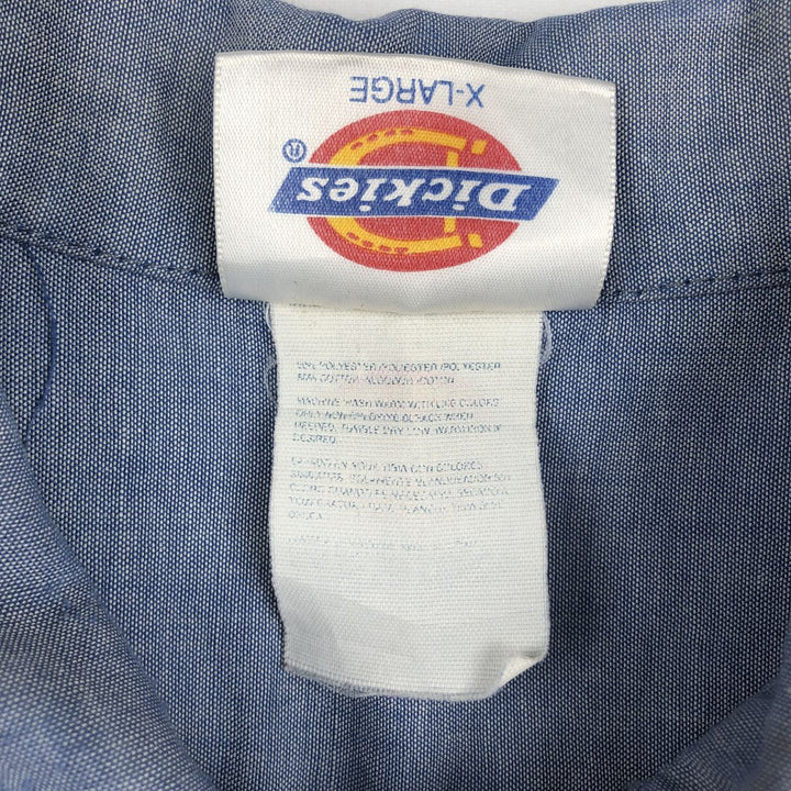 Dickies short-sleeved work shirt, men's size XL. polyester blue type Vintage Second Hand