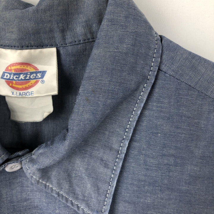 Dickies short-sleeved work shirt, men's size XL. polyester blue type Vintage Second Hand