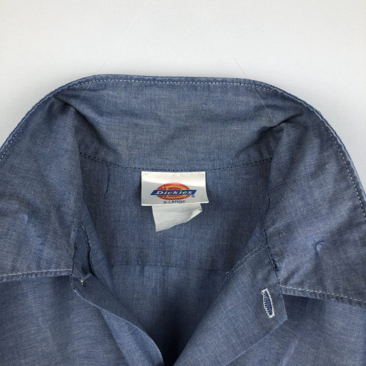 Dickies short-sleeved work shirt, men's size XL. polyester blue type Vintage Second Hand