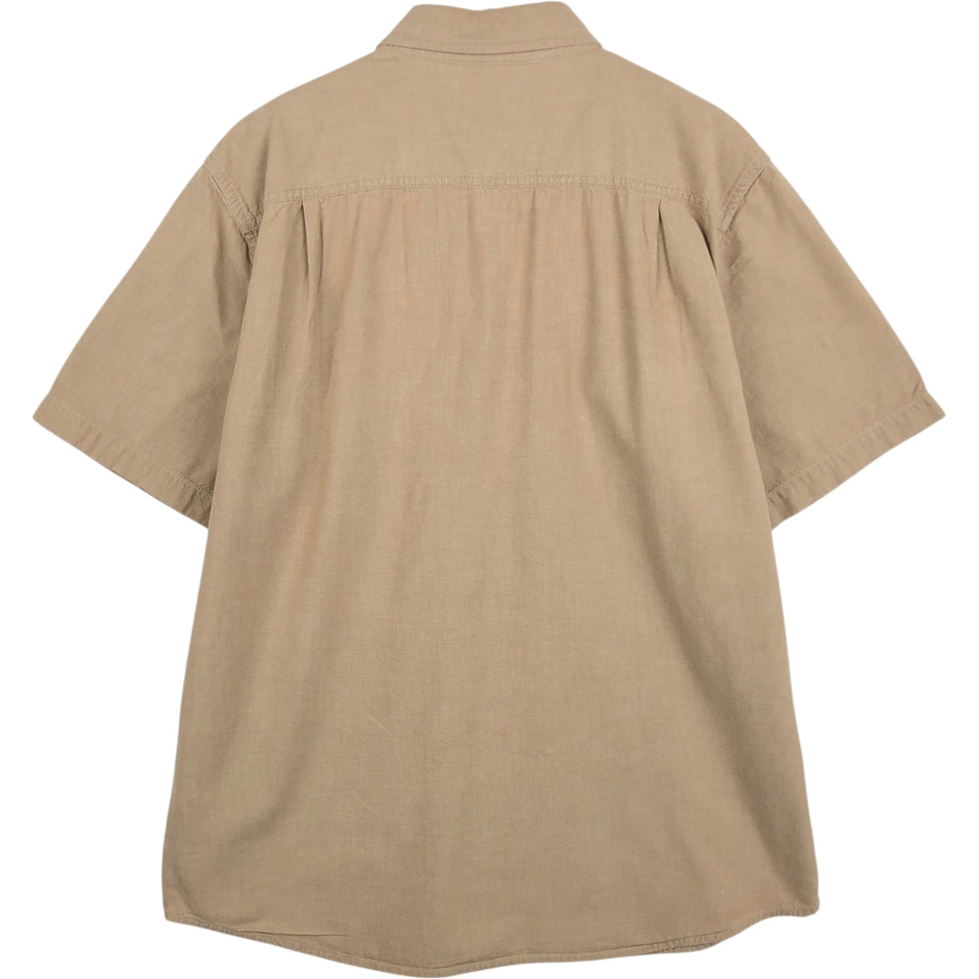 Carhartt Loose Fit Button-Down Short Sleeve Work Shirt, Men's Size L cotton Beige type Vintage Second Hand