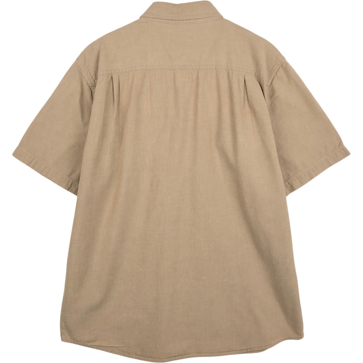Carhartt Loose Fit Button-Down Short Sleeve Work Shirt, Men's Size L cotton Beige type Vintage Second Hand
